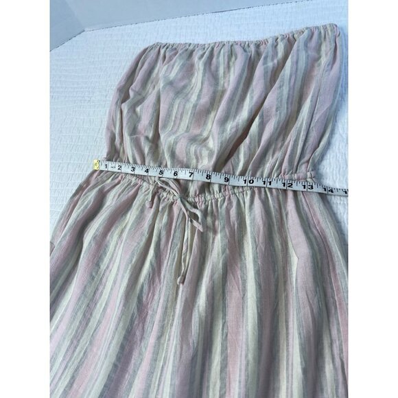 Blue Life SZ M-L Cotton Striped Sleeveless Jumpsuit Romper Cover-Up USA - Picture 5 of 11